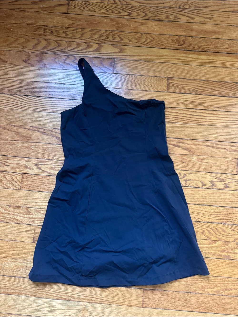 Outdoor Voices Black One-Shoulder Athletic Dress